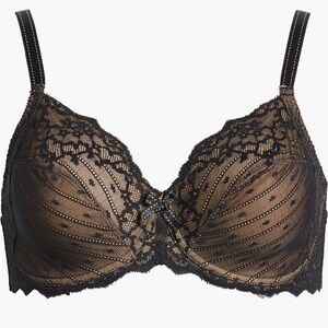 Chantelle Rive Gauche Full Coverage Underwire Lace Black Bra